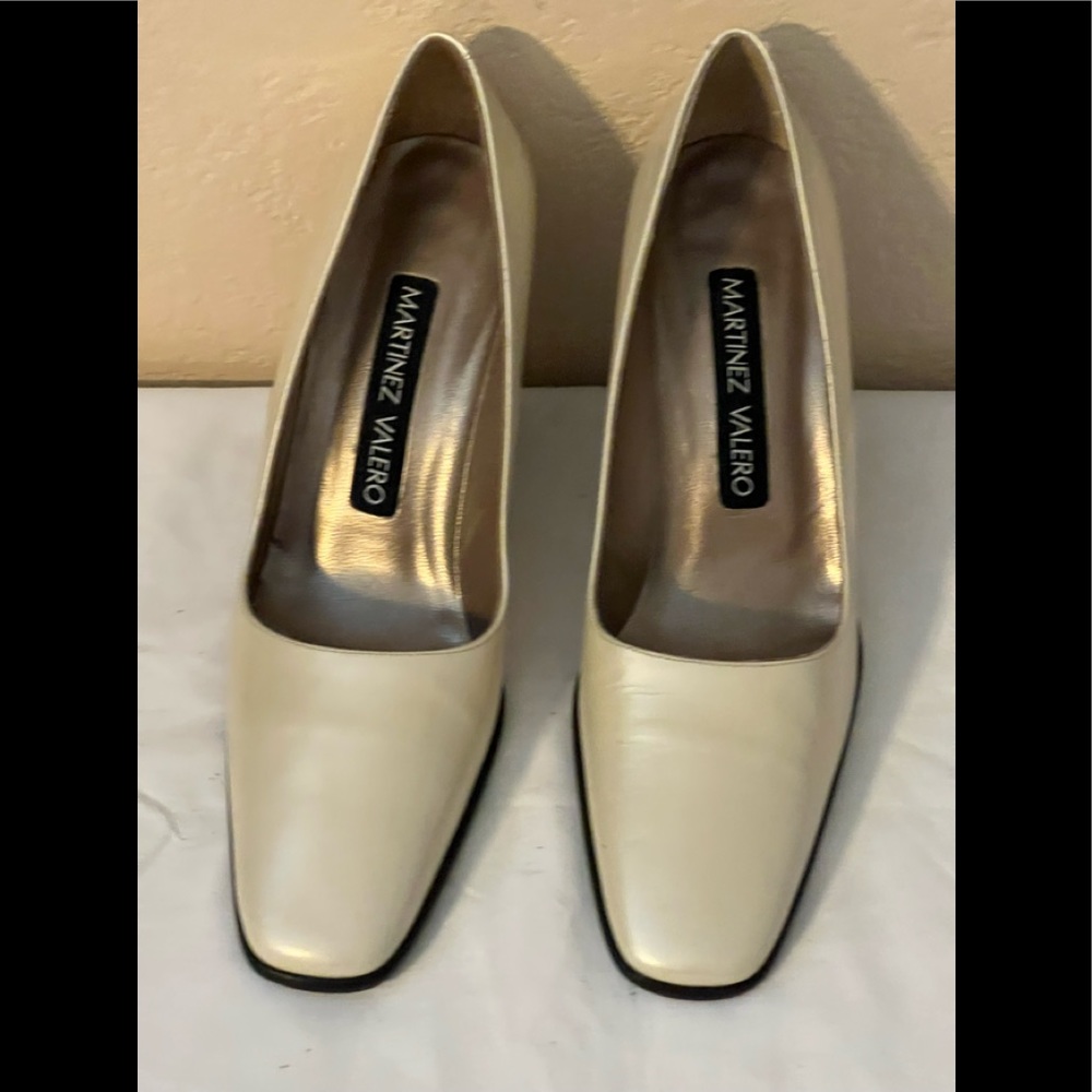 Patent leather heels.